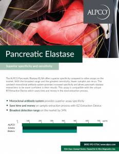 Click this brochure thumnail to learn more about measuring pancreatic elastase to diagnose pancreatic disease.